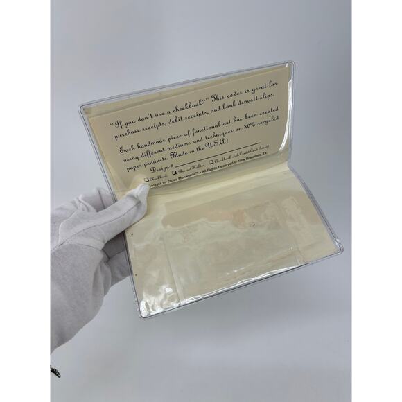 Paris Eiffel Tower Wallet Handcrafted Scrapbook Cardstock Paper Cash Receipt - Picture 6 of 7